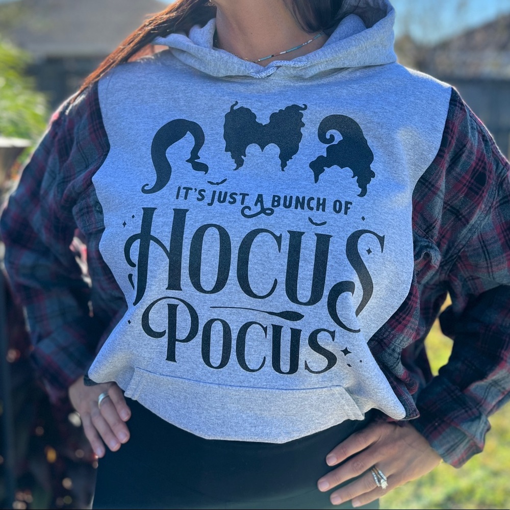 Hocus Pocus Flannel Hoodie Rework